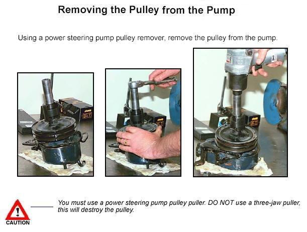 How to remove ford power steering pump pulley